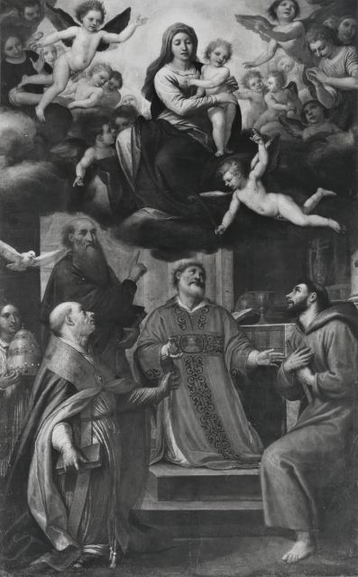 Università di Pisa. Dipartimento di Storia delle Arti — Passignano Domenico - sec. XVII - Madonna in gloria e santi — insieme